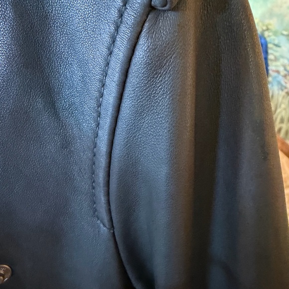 AllSaints Balfern leather biker jacket in grey - Picture 6 of 10